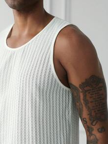 HUEFORM Men's Off-White Round Neck Casual Versatile Daily Wear Top Day Summer - Apricot - View 5