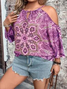 Breezaya Women's Casual Off-Shoulder Camisole Midi Shirt - Purple - View 5