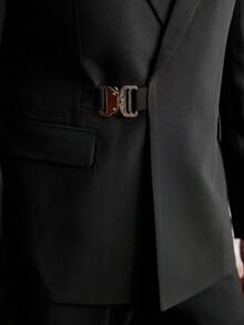 Officeau Áo khoác nam màu đen sành điệu Slim Fit dành cho đám cưới và tiệc tùng, áo khoác ngoài thời trang - màu đen - Xem 7