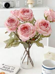 3pcs Artificial Rose Silk Peony Rose Bouquet, Home Decor, Room Decor, Bedroom Living Room Decor, Wedding Decor, Vase Filler, Garden Decor, Outdoor Decor, Valentine's Day Gift, Birthday Gift - Multicolor - View 2