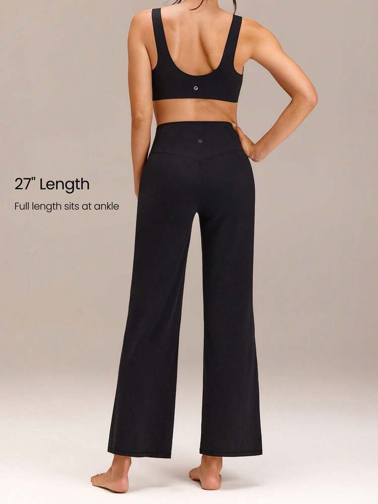 27" Petite FeatherFit™ Ease Into It Wide-Leg Ultra-High Waist Leggings With Pocket Yoga Pilates Studio Daily Active Wear