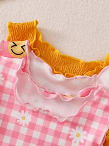 SHEIN Playful Pals Bộ 6 món cho bé gái 0-3 tuổi, kiểu dáng thường ngày, cơ bản, đi nghỉ mát, chất liệu vải dệt kim mềm mại, họa tiết sóng biển, gồm áo không tay và quần short, có 3 màu: màu mơ, xanh lá cây nhạt và đen. - Nhiều màu - Xem 3