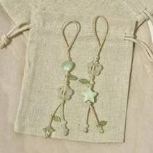1Pc Pink/Green Crystal Jade Flower & Green Leaf Spring Limited Phone Lanyard, Versatile Bag Charm Keychain Camera CCD Decor, Sweet Floral Phone Strap For Daily Outfit Matching, Perfect Birthday Holiday Gift For Mother Family And Friends - Multicolor - View 3
