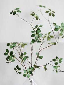 1Pc Artificial Branch With Leaves Imitation Japanese Azalea Twig Fake Spring Leaf Branch Fake Leaf Spray Willow Branch Hazelnut Branch For Vase Filler Office Home Wedding Decor - Multicolor - View 9