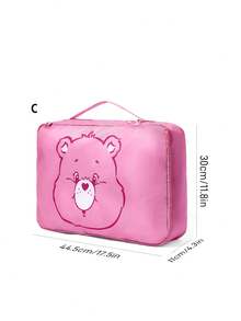 SHEIN X Care Bears 可爱卡通图案印花旅行收纳袋，分类收纳，多种尺寸可选，适用于各种尺寸的包袋，非常适合短途旅行、长途旅行、日常家庭收纳等场景，男女老少皆宜，学生适用，图案包括：开心熊、分享熊、生气熊 - 混色 - 查看 11