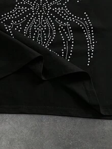 EASEVO Plus Size Men's Vintage Fashion Street Style Rhinestone Embellished Tank Top, Suitable For Commuting - Black - View 9