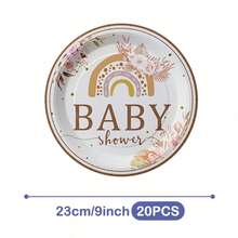 Juego desechable de platos, servilletas y vasos con diseño floral y arcoíris, sirve para 20 invitados. Este juego desechable (que incluye platos, servilletas y vasos) es perfecto para fiestas de cumpleaños, bodas y picnics familiares. - Ver 10