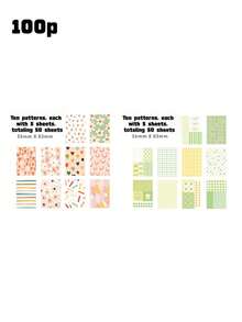 50Sheets/100Sheets/150Sheets/200Sheets Vintage Scrapbook Paper Kit -Material Paper, Complete Scrapbooking Supplies Back To School - Multicolor - View 19