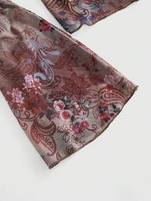 ROMWE Hippie 女士印花露肩喇叭袖上衣 - 彩色 - 查看 4
