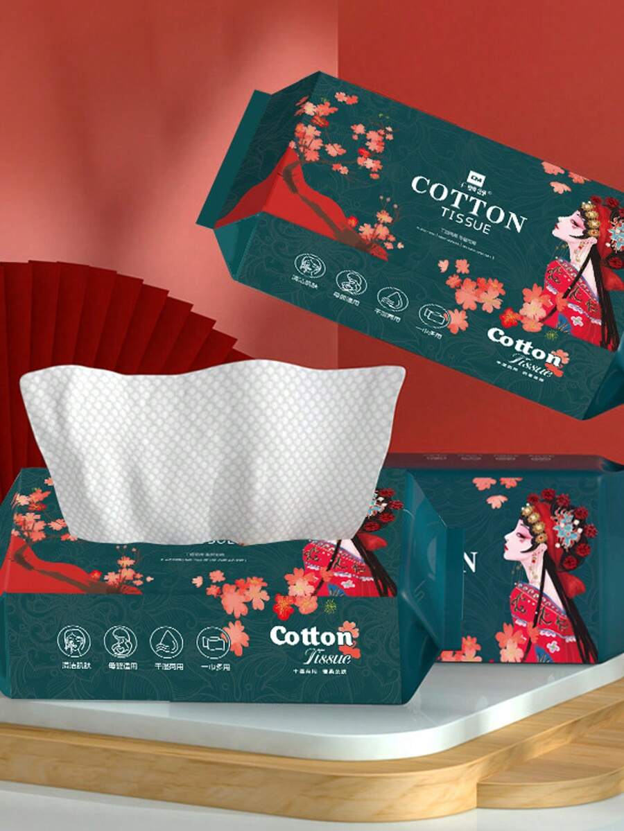 一包包含 40 条一次性面巾，加厚纯棉材质，适合家庭使用，可抽取式面巾，柔软棉质，干湿两用。 - 白色 - 查看 1