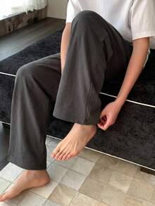 DAZY Quần dài mặc nhà màu xám xếp ly dành cho nam, thích hợp cho mùa xuân. - Xám - Xem 2