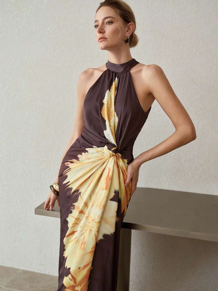 WOMEN'S SLEEVELESS PRINTED DRESS, SPRING/SUMMER