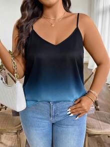 SHEIN Clasi Débardeur décontracté polyvalent pour femmes grandes tailles, à porter au quotidien - Bleu azur - Voir 5