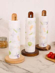 1 Wooden Tissue Holder, Kitchen Tissue Box, Countertop Tissue Holder With Weighted Base, Heavy-Duty Countertop Storage Rack, Space-Saving Tissue Holder, Desktop Storage Device, Modern Kitchen Accessories, Kitchen Supplies, Kitchen Storage Accessories - Multicolor - View 2