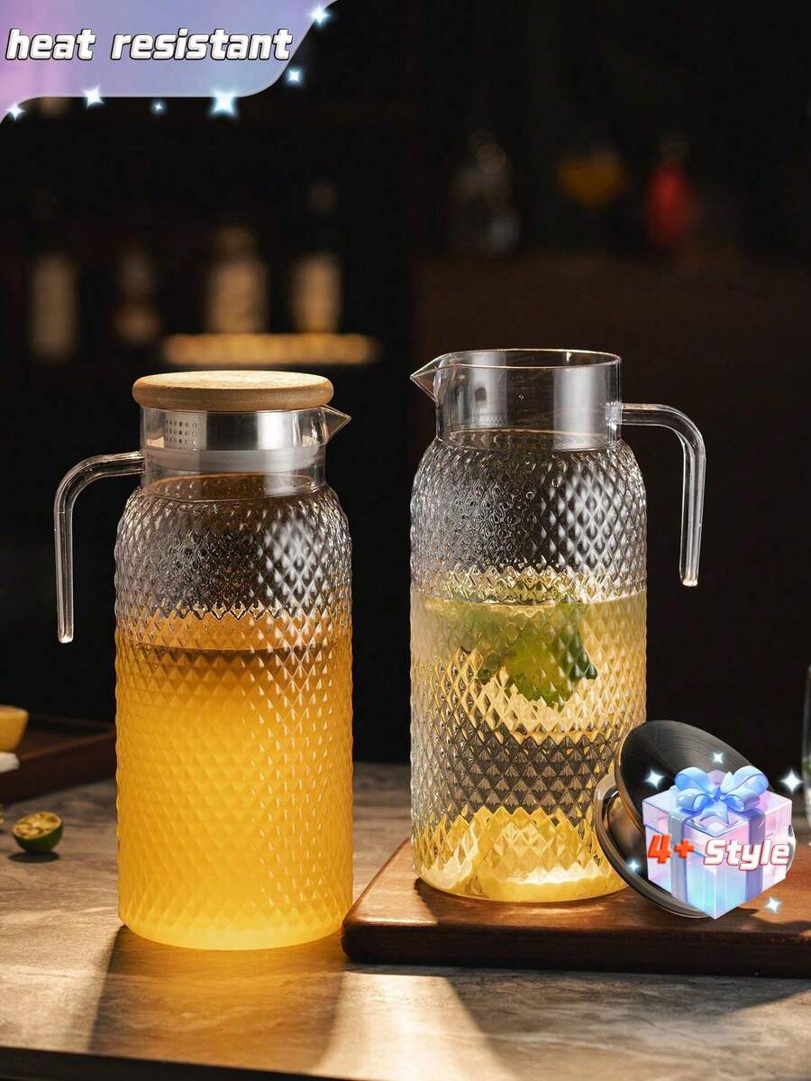 1 bình acrylic, bình đựng nước ép trong suốt bằng acrylic có nắp đậy, bình đựng sữa, đá, nước ép lạnh dùng cho nước ép, trà, chanh tự làm tại nhà. - Nhiều màu - Xem 1