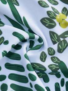 Swim Oasis Bộ đồ bơi liền thân và váy quấn nữ Xuân/Hè 2026 SS thanh lịch, lãng mạn phong cách BOHO, họa tiết lá nhiệt đới, hoa lá, phong cảnh, bất đối xứng vai, dây đeo nơ điều chỉnh được, thích hợp cho bãi biển, kỳ nghỉ, tiệc trà chiều, dã ngoại, tiệc tùng, mặc hàng ngày, hoạt động ngoài trời, trang phục thời trang. - Màu xanh lá cây đậm - Xem 14