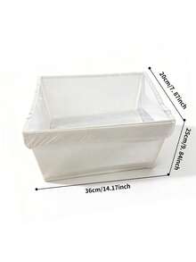 1/2PCS Covered Clothing Storage Box, Wardrobe Fabric Foldable Visible Window Clothing Storage Box, Household Drawer Style Denim Storage Box - Beige With Lid - View 12