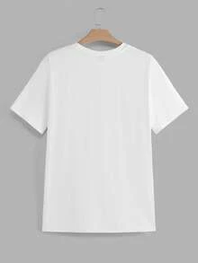 EASEVO Plus Size Men's Letter Print Short Sleeve T-Shirt And Shorts Casual Set - Multicolor - View 5