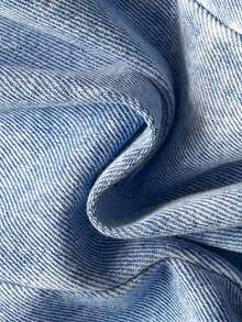 SHEIN Vintaside Kids 1件女婴蓝色牛仔休闲可爱刺绣蝴蝶结吊带连体衣，适合外出和度假，婴儿围兜裤，女婴夏季连体衣，女婴刺绣蝴蝶结吊带连体衣，百搭休闲单品，女婴夏季连体衣 - 粉色 - 查看 4