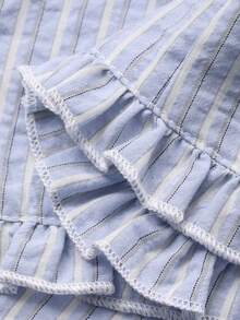 DAZY Women's Ruffled Striped Sleeveless Top, Fresh And Youthful For Summer Vacation Cruise For Women - Blue - View 16