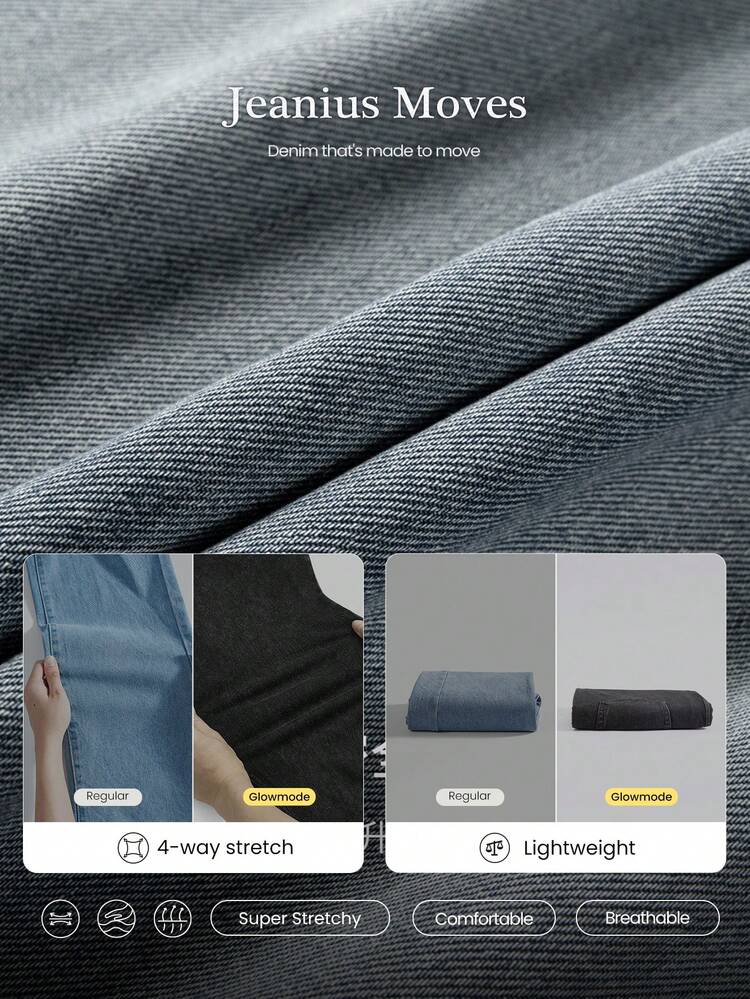 4" Luxe PimaSoft Confident Strides Breathable Denim Wash Crossover Waist Butt-Lifting Seam Shorts Daily Casual Summer Wear