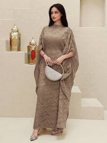 Yasmyna Đầm maxi Thổ Nhĩ Kỳ dành cho nữ và áo abaya truyền thống Ả Rập. - màu nâu - Xem 7