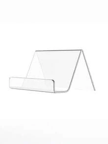 12 piezas Soporte de tarjeta de visita de acrílico transparente/Marco de mesa/Estante de exhibición/Suministros de oficina para restaurante - transparente - Ver 1