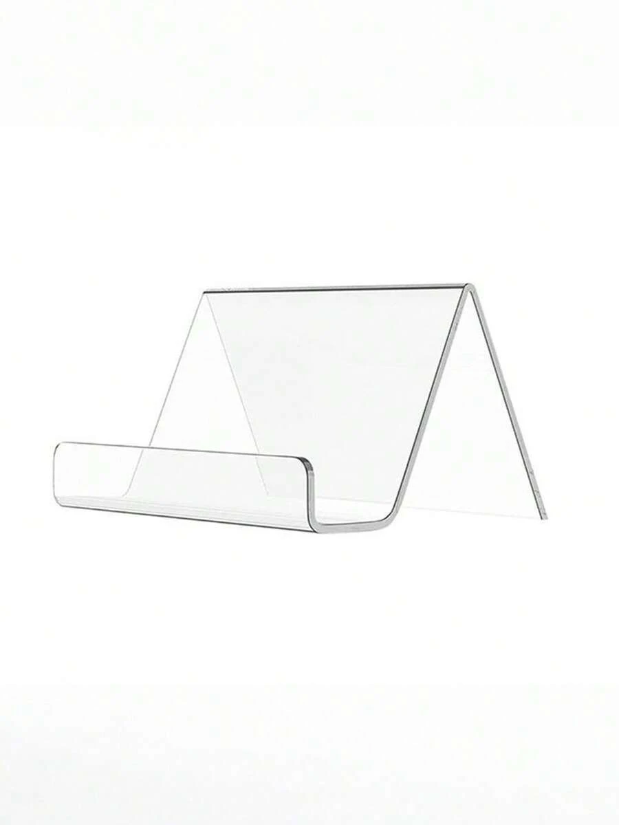 12 piezas Soporte de tarjeta de visita de acrílico transparente/Marco de mesa/Estante de exhibición/Suministros de oficina para restaurante - transparente - Ver 1