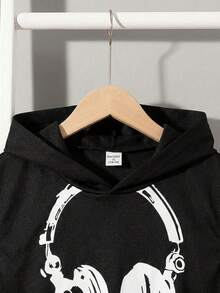 SHEIN Ensemble 2 pièces sweat-shirt à capuche ample avec graphique lettrage et short pour garçon préadolescent - Multicolore - Voir 4