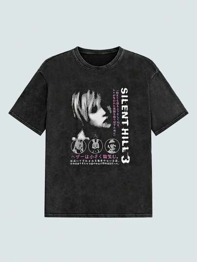 Modcrash Hemo 男士圆领短袖简约通勤上衣，休闲日常水洗印花T恤，复古美式，男女皆宜，宽松版型夏季服装——适合日常穿着和夏季度假穿着。