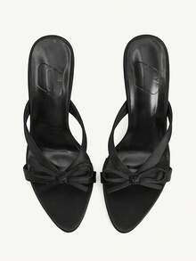 CUCCOO CHICEST Women Shoes Pointed Stiletto Black Sexy Fashion Elegant Slip-On Multiple Strips Women's High Heel Sandals Slippers With Skirts Daily Versatile Banquet Party Women's Sandals Summer Shoes - Black - View 2