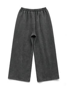NEON BLANC Men's Letter Print Loose Street Style Snowflake Long Knit Sweatpants, Vacation, Father's Day Gifts - Dark Grey - View 2