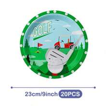 高尔夫主题一次性餐盘、餐巾纸和杯子套装，可供20位客人使用。这款一次性派对套装（包括餐盘、餐巾纸和杯子）非常适合生日派对、婚礼和家庭野餐。 - 查看 11