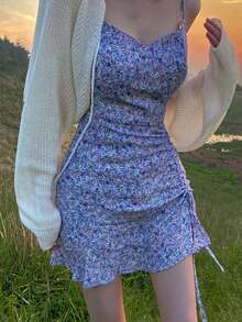 DAZY Women's Casual Solid Color Long Sleeve Thin Cardigan - White - View 6