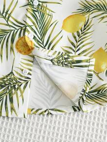 SHEIN Chemise décontractée minimaliste pour bébé garçon avec imprimé tropical floral et citron, confortable, convient pour le printemps/été - Multicolore - Voir 6