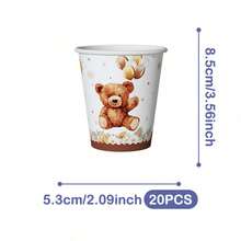 Bộ chén đĩa, khăn ăn và cốc dùng một lần hình gấu mặt trời vàng, phục vụ 20 người. Bộ đồ dùng tiệc dùng một lần này (bao gồm chén đĩa, khăn ăn và cốc) rất phù hợp cho các bữa tiệc sinh nhật, đám cưới và dã ngoại gia đình. - Xem 8