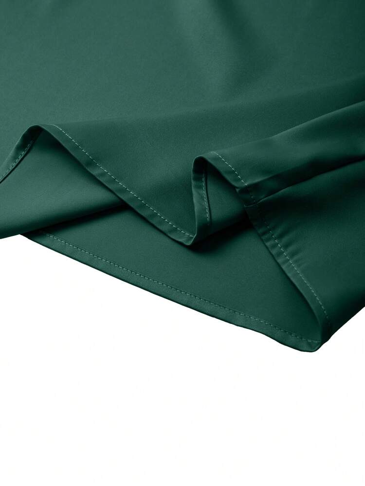 GlowEve CURVE Blusa senza maniche da donna taglie forti con decorazione in perle finte, versatile e alla moda, adatta per il pendolarismo e le uscite - Verde Scuro - Visualizzare 3