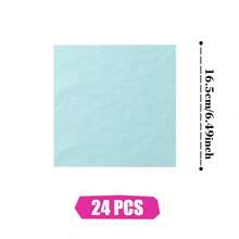 婴儿蓝一次性餐盘、餐巾纸和杯子，派对用品套装，可供 24 人使用，一次性纸质派对餐具，适合生日、婚礼、主题派对、家庭野餐。 - 查看 7