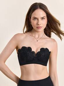 Hourtrue Ladies' Push-Up Lace Bra For Small Breasts And Backless, Sexy Bra For Flat Chest, Lingeriefor Summerfor Summer - Black - View 4