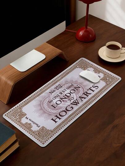 HARRY POTTER X SHEIN Tấm lót chuột hình vé tàu tốc hành của , tấm lót chuột chống trượt kiểu cổ điển dành cho văn phòng và chơi game, in hình vé tàu từ London đến .