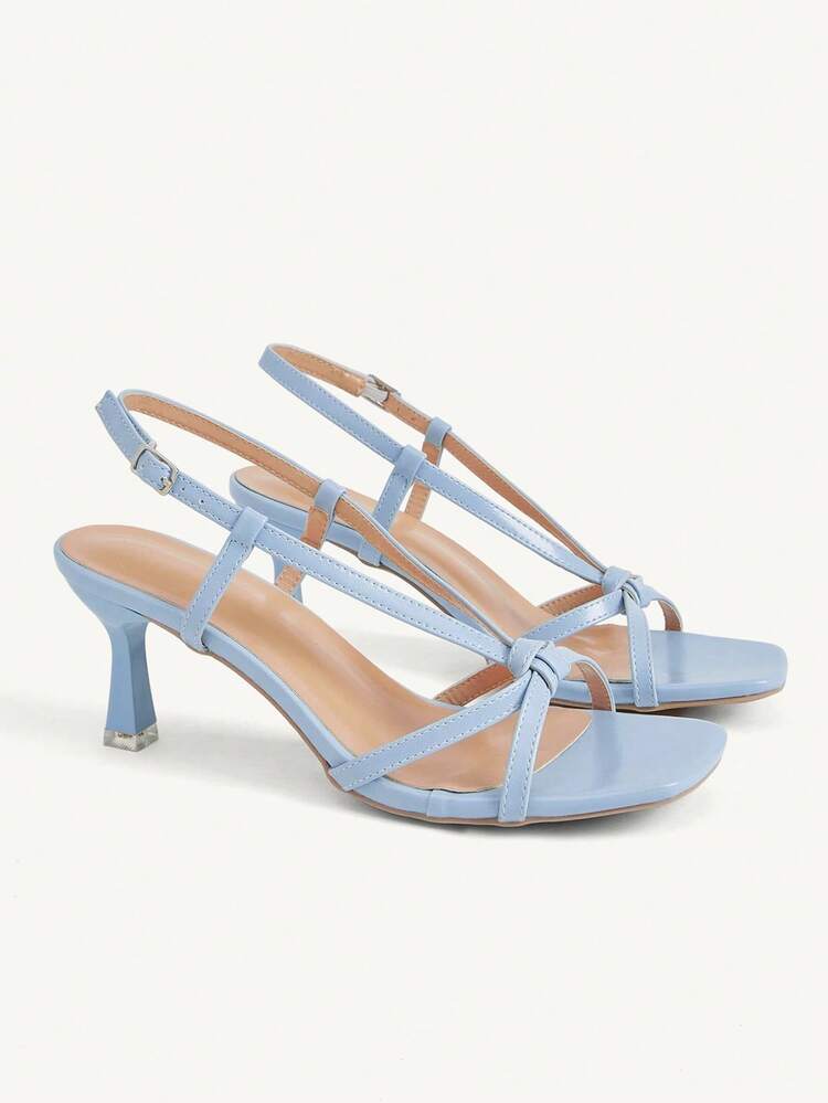 CUCCOO CHICEST Brown Strap Stiletto Square Toe Cross Strap Strap Banquet Ladies High Heel Sandals Wedding Shoes Spring Shoes Bride Shoes