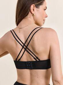 Hourtrue Ladies' Push-Up Lace Bra For Small Breasts And Backless, Sexy Bra For Flat Chest, Lingeriefor Summerfor Summer - Black - View 11