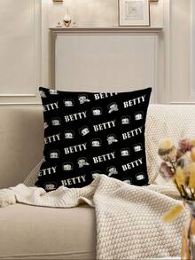 Betty Boop | ROMWE 1 Piece, Dark Punk Pattern Double-Sided Pillow Cover, Flannel Printed Square Pillowcase, Suitable For Living Room, Bedroom Home Decoration, Sofa Pillow, Car Pillow, Suitable For All Seasons - Multicolor - View 6