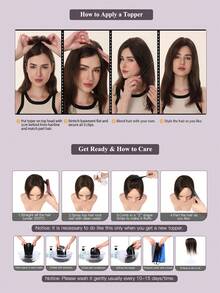 ZERO-NET 14 Inch Human Hair Toppers For Women, 9x9 Large Base Light Brown, Hair Pieces For Thinning Hair, Perfect For Daily And Party Use - S4 - View 7