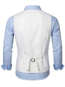 Manfinity Bizformal Áo vest công sở nam màu trơn, thích hợp đi làm. - trắng - Xem 2