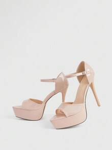 CUCCOO LuxiPop Women's Buckle Design Daily Versatile Fashion High Heels, Nightclub Party Style, Suitable For Spring And Summer, Vacation Wear, Travel Essentials, 2000's Style - Baby Pink - View 6