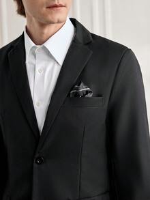 Officeau 男士黑色西装，两件套商务正装，时尚简约设计 - 黑色 - 查看 9