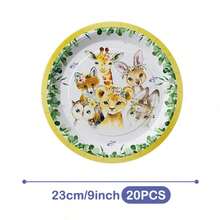 可爱怪兽花环一次性餐盘、餐巾纸和杯子套装，可供20位客人使用。这款一次性派对套装（包括餐盘、餐巾纸和杯子）非常适合生日派对、婚礼和家庭野餐。 - 查看 7