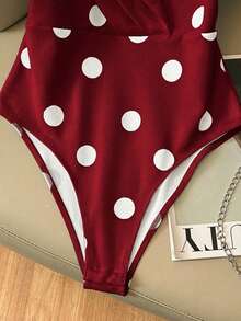 SHEIN Clasi Áo liền thân màu trắng thanh lịch dành cho nữ, có cổ áo blazer. - Màu Đỏ Sâu - Xem 9