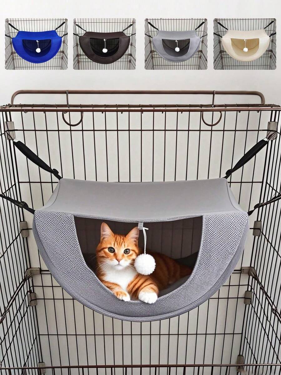 四季通用猫吊床、宠物吊床、透气网状悬挂式猫窝和猫床、宠物秋千和猫秋千。 - 彩色 - 查看 1
